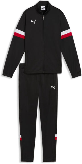 Puma Individualrise Tracksuit Jr Unisex-Trainingsanzug – Schwarz-Weiß-Rot