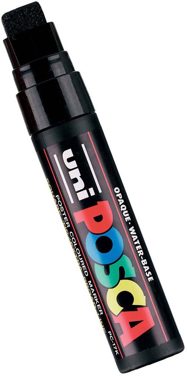 Uni-Posca Posca-Marker, Größe PC-17k, Strichstärke 15 mm, extra breit, schwarz, 1 Stück