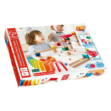 Edugro Hape Holz-Marmorbahn-Set Domino – 50 Stück.