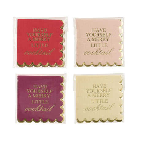 Decoris kerstservettten 12stuks papier met goud folie fsc mix 70% 25x25cm4 assorti