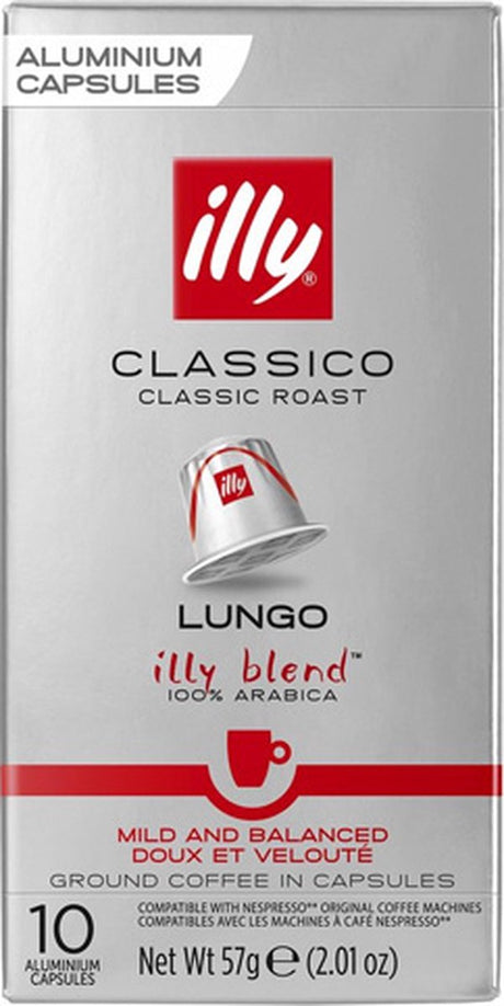 Illy Lungo Classico Kaffeetassen – Intensität 5 9 – 10 x 10 Kapseln