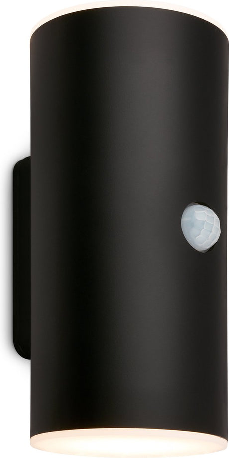 Briloner Lima - Außenbeleuchtung mit Bewegungsmelder - Gartenlampe - Akku - Außenlampe mit USB - Spritzwasserschutz - 15,5 x 7 x 8,5 cm - Schwarz