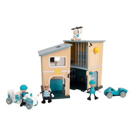Klassisches Spielset „Polizeistation“ aus Holz für Kinder.