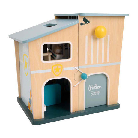 Klassisches Spielset „Polizeistation“ aus Holz für Kinder.