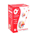 Klassische Weltwelt Holzschiebefigur Regenbogenrad