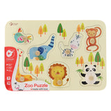 Klassisches Tierpuzzle aus Holz – Lernspielzeug mit Noppen.