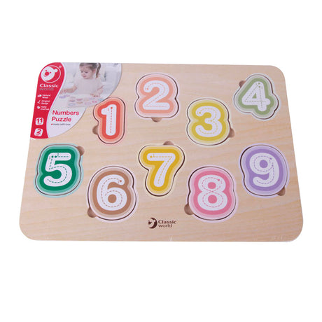 Klassische Holzpuzzlefiguren aus der Welt
