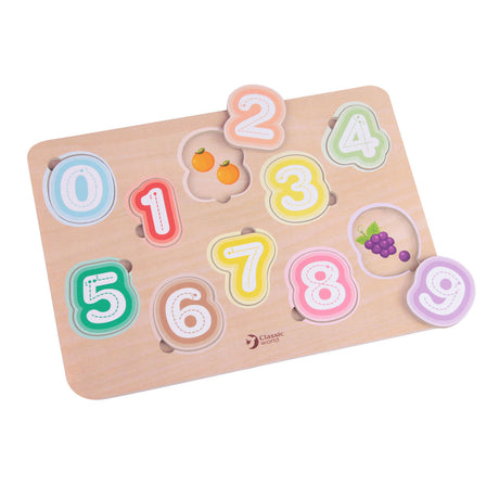Klassische Holzpuzzlefiguren aus der Welt