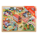 Klassische Welt der Welt Welt Holz Jegin Puzzle Tiere in der Stadt, 49st.