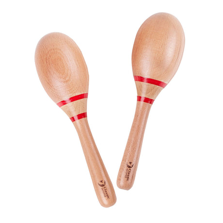 Klassisches Maracas-Musikinstrument aus Holz für Kinder.