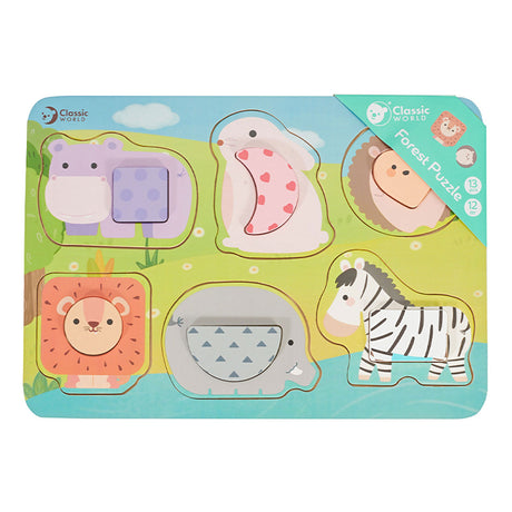 Classic World Holzpuzzle Wilde Tiere, 13 Teile.