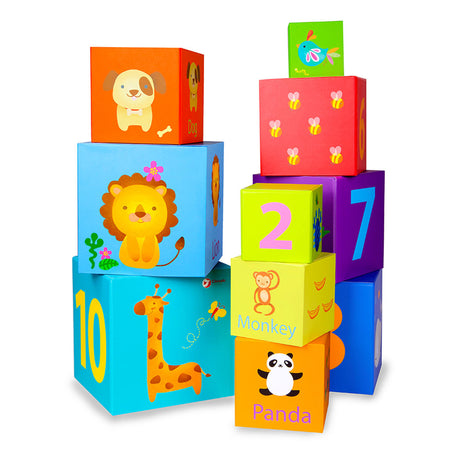 Classic World Stapelbausteine ​​Figuren und Tiere, 10-tlg.