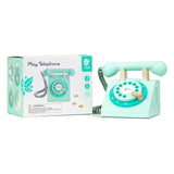 Classic World World Retro-Telefon aus Holz, Türkis