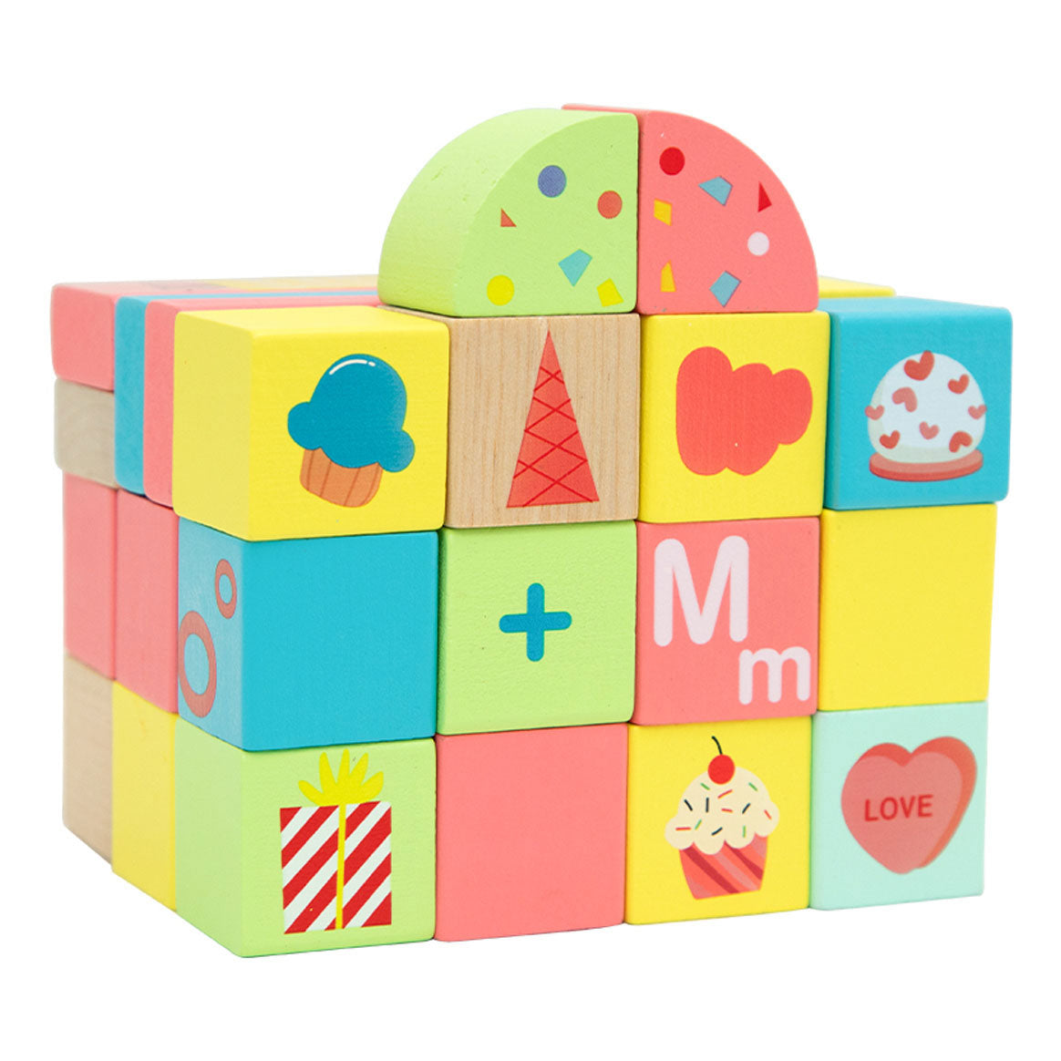Klassische, süße Würfelbausteine aus Holz