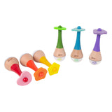 Klassische Regenbogen-Maracas aus Holz der Welt