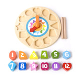 Klassische Welt-Lernuhr aus Holz mit Tic-Tac-Formen, 15-tlg.