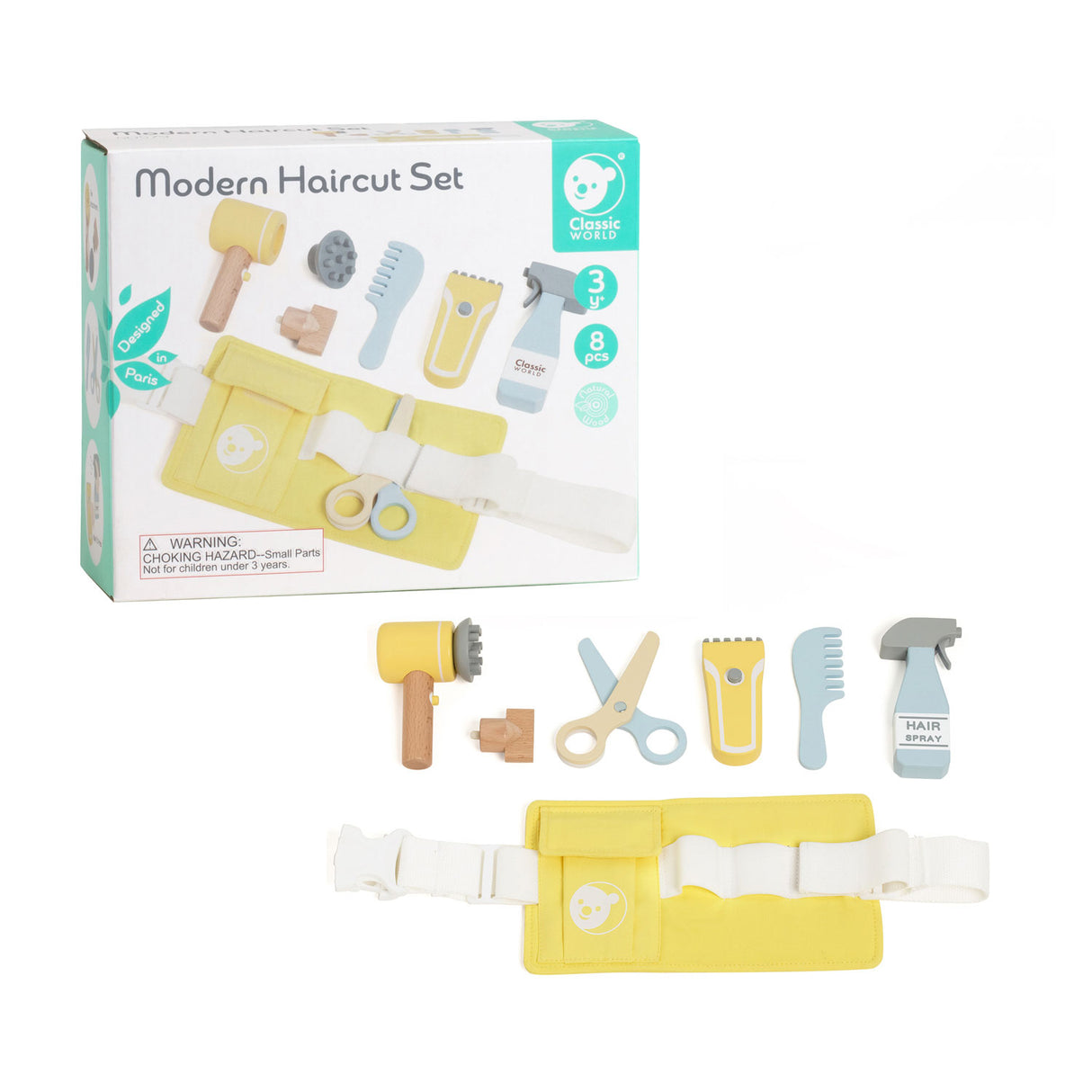 Classic World World Holzspiel-Friseurset Modern, 8-teilig.