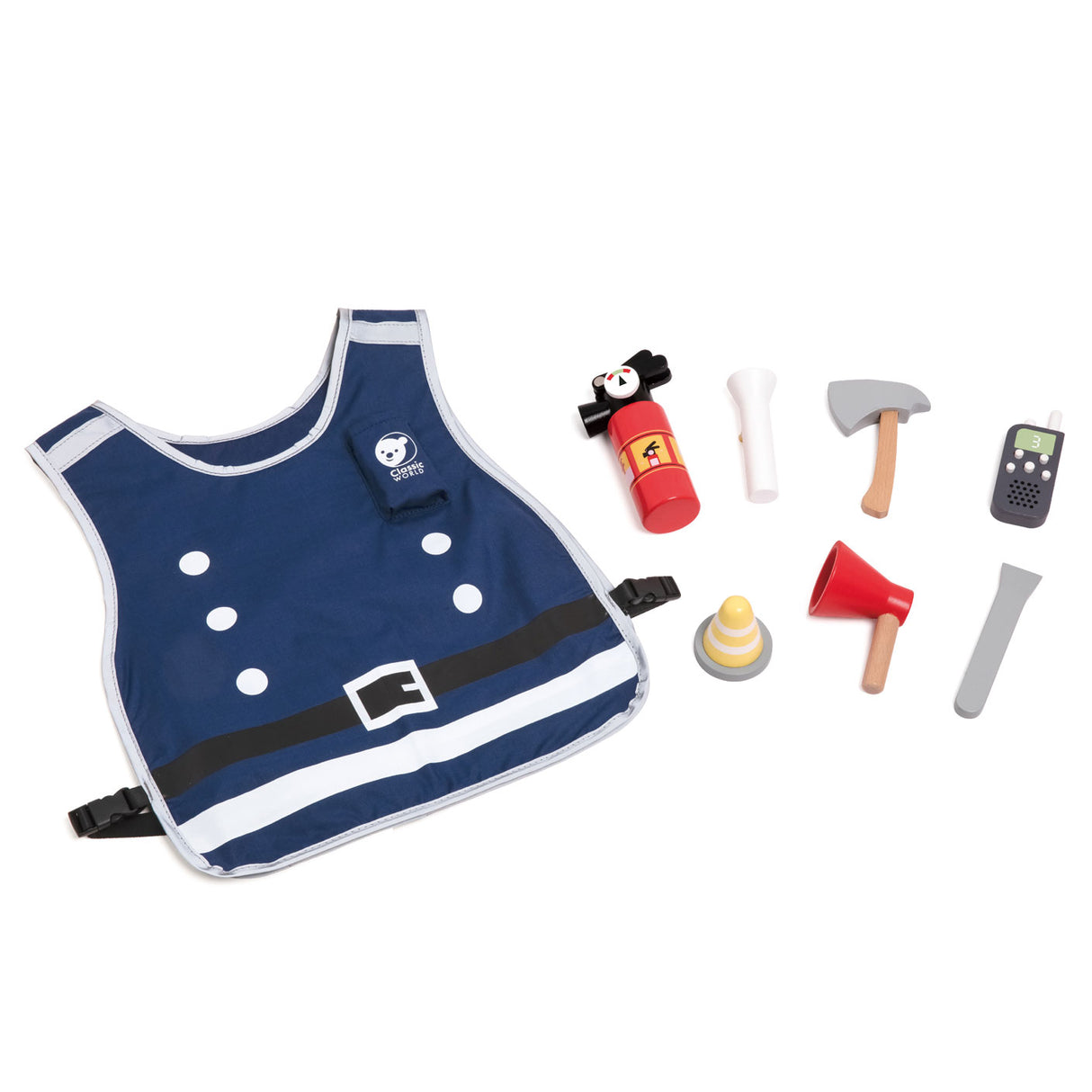 Classic World Feuerwehr-Spielset aus Holz, 8-teilig.