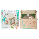 Klassisches Holzpuppenhaus mit Garten, 10dlg.