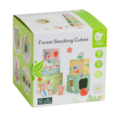Classic-World-Stapelbausteine ​​mit Waldtieren, 10-tlg.