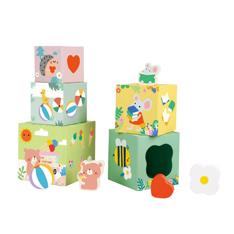 Classic-World-Stapelbausteine ​​mit Waldtieren, 10-tlg.