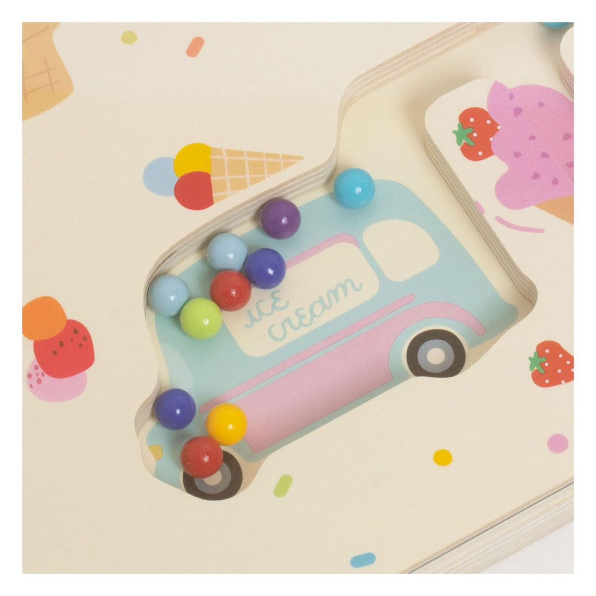 Klassisches Welt-Holz-Farbspiel-Spiel, Eiscreme, magnetisch
