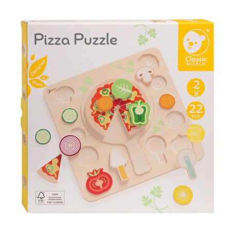 Classic World Holzformpuzzle Pizza, 22-tlg.
