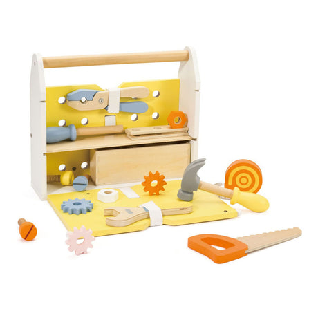 Classic World Holz-Werkzeugkasten modern – Spielzeugset 27-teilig.