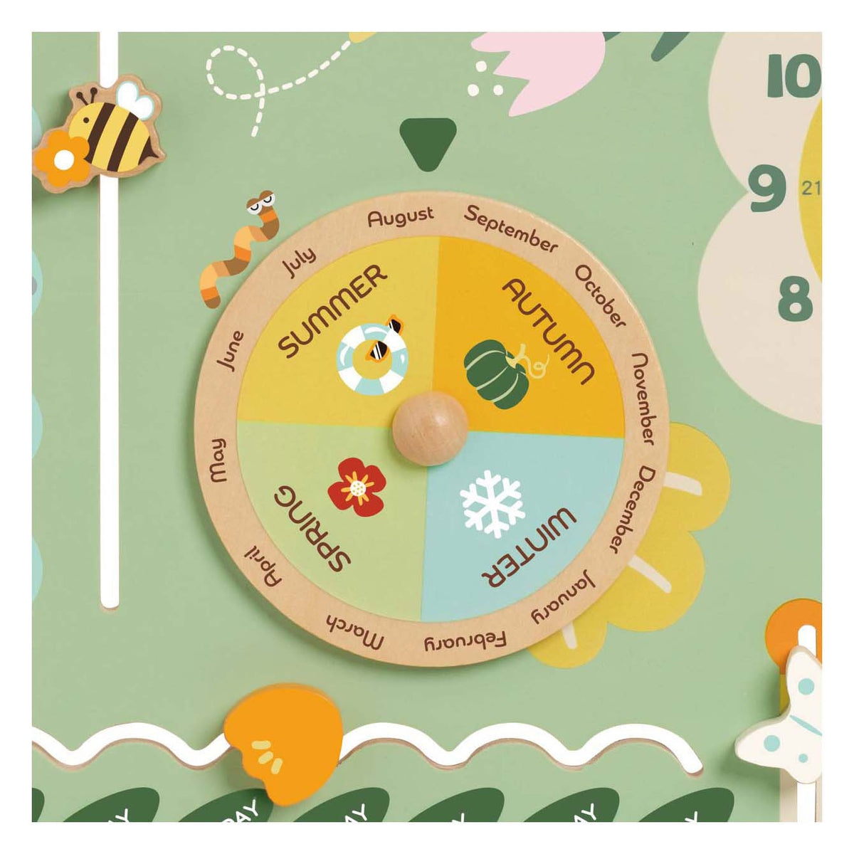 Klassischer Welt-Holzkalender in englischer Sprache in einer Box – uni