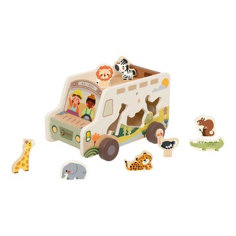 Classic World Holz-Abenteuer-Safari-Formsortierer, 9-teilig.