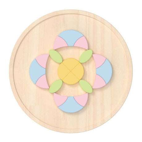 Klassisches Welt-Mandala-Puzzle aus Holz in Blumenform, Montessori-Spielzeug