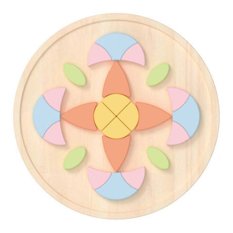 Klassisches Welt-Mandala-Puzzle aus Holz in Blumenform, Montessori-Spielzeug