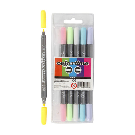 Doppelseitige Marker der Firma Creativ – Pastellfarben, 6 Stk.