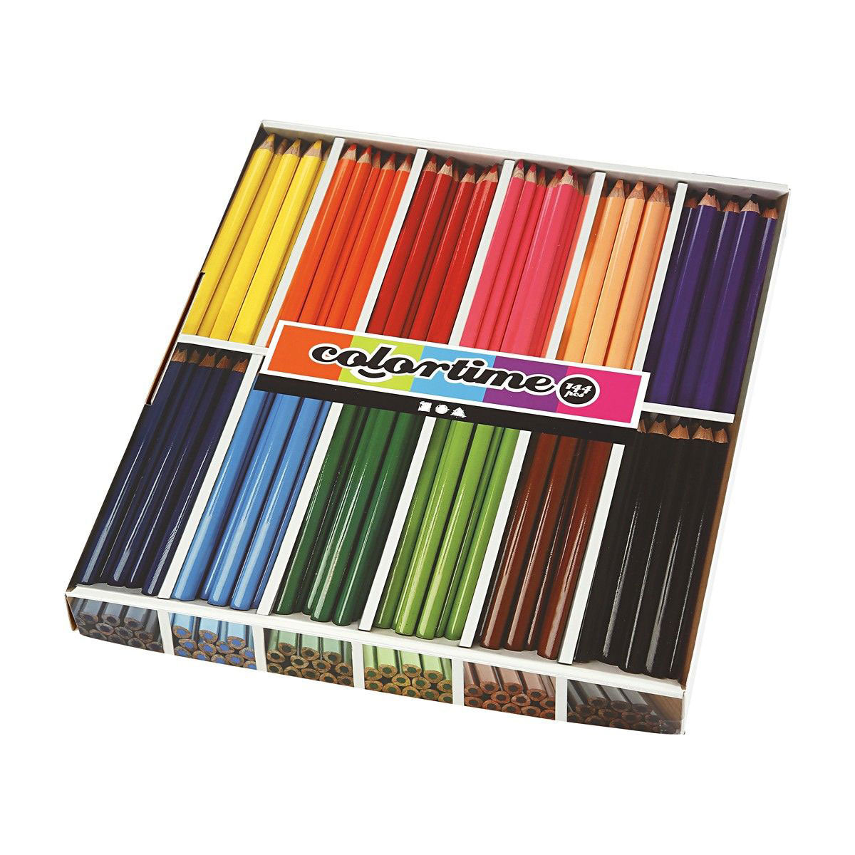 Creativ Company dreieckige Jumbo-Buntstifte – Grundfarben, 144 Stück.