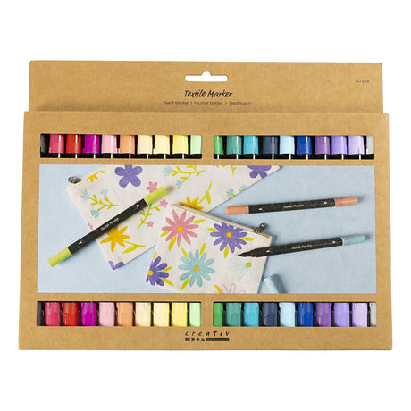 Doppelseitige Stoffmarker von Creativ Company – zusätzliche Farben, 20 Stück.