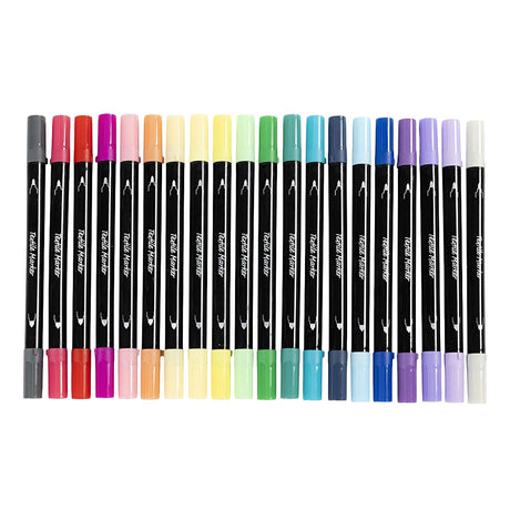 Creativ Company Textilmarker, Strichstärke 2,3 + 3,6 mm, zusätzliche Farben, 20 Stück 1 Box