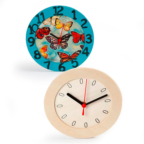 Kreativunternehmen https: www.cchobby.nl Clock-with-wooden-frame-d-15-cm-1-piece