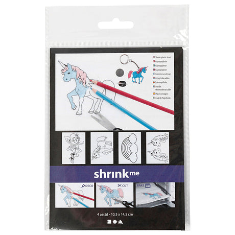 Kreativunternehmen https: www.cchobby.nl sheet-shrink-foil-with-motifs-unicorn-sheet-10-5x14-5-cm-thickness-0-3-mm-matt-transparent-4-sheet-1-box