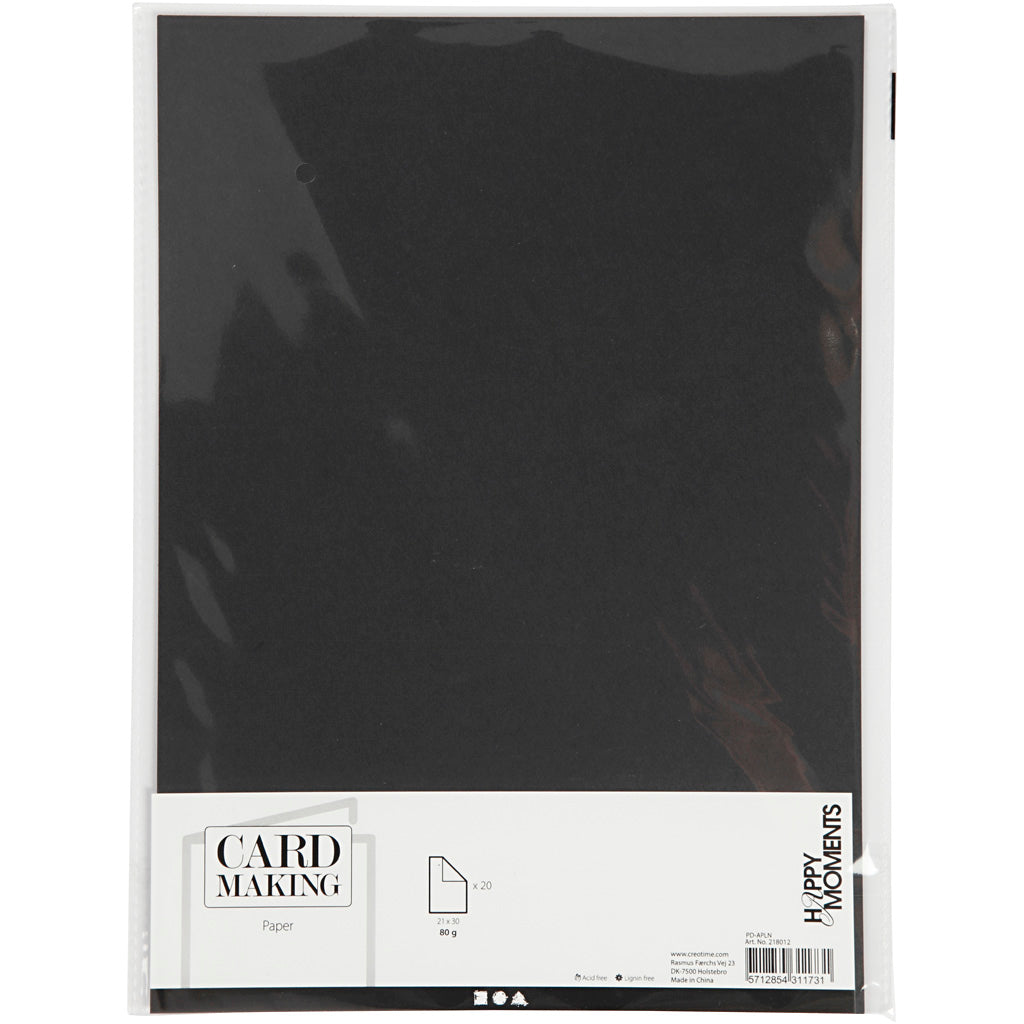 Creativ Firmenpapier schwarz A4 80gr, 20 Stk.