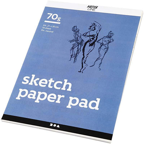 Creativ Company Skizzenblock, A4, Blatt 210 x 297 mm, 70 g, weiß, 70 Blatt 1 Box