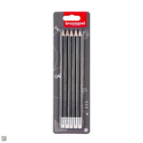 Bruynzeel Graphitstift-Set, 5 HB-Bleistifte mit Radiergummi