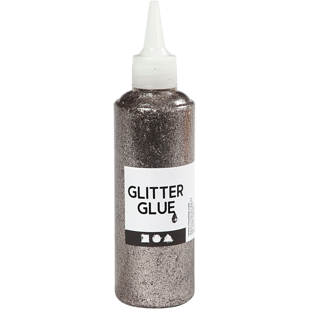 Kreativfirma Glitter Kleber Silber, 118 ml