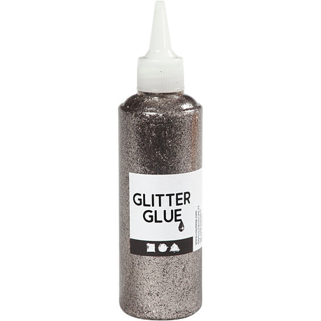 Kreativfirma Glitter Kleber Silber, 118 ml