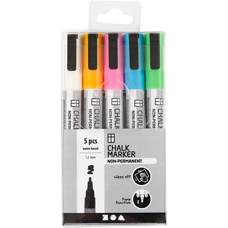 Kreativunternehmen https: www.cchobby.nl Kreidemarker-Liniendicke-1-2-3-mm-starke-Farben-5-Stück-1-Box