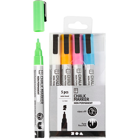 Kreativunternehmen https: www.cchobby.nl Kreidemarker-Liniendicke-1-2-3-mm-starke-Farben-5-Stück-1-Box
