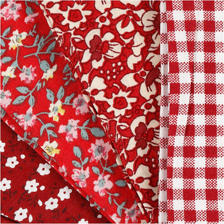 Creativ Company Patchworkstoff rot 45x55cm, 4 Stk.