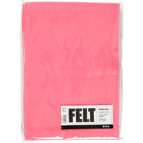 Creativ Company Hobbyfilz rosa A4, 10 Blatt