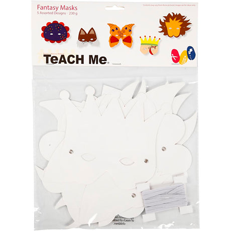 Kreativunternehmen https: www.cchobby.nl Fantasy-Masken-einschließlich-elastischer-h-15-20-cm-230-gr-weiß-5-teilig-1-Box