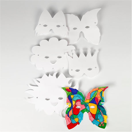 Kreativunternehmen https: www.cchobby.nl Fantasy-Masken-einschließlich-elastischer-h-15-20-cm-230-gr-weiß-5-teilig-1-Box