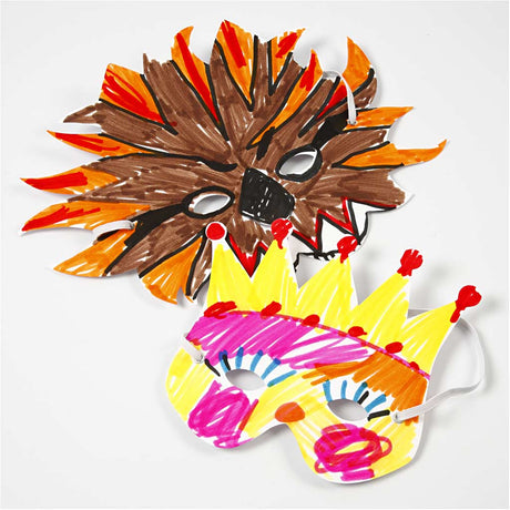 Kreativunternehmen https: www.cchobby.nl Fantasy-Masken-einschließlich-elastischer-h-15-20-cm-230-gr-weiß-5-teilig-1-Box